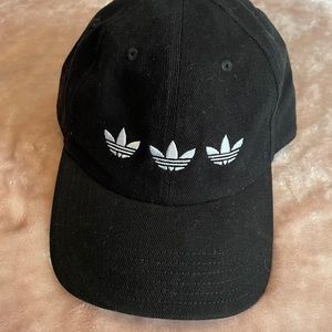 Adidas White Triple Trefoil strapback Black hat